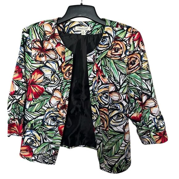 Coldwater Creek Floral Women's Multi-Colored Suit Jacket Size 16 - Picture 1 of 10
